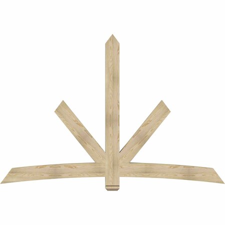 Ekena Millwork Alberta Rough Sawn Timber Gable Bracket, Douglas Fir, 96"W x 64"H x 4"D x 6"F, 16/12 Pitch GBW096X64X0406ALB00RDF